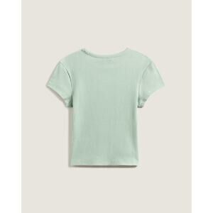 Unbranded Girls Green Textured Ribbed Knit Short Sleeve Top Youth